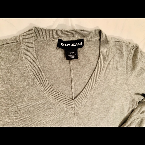 Grey V-neck Sweater - Picture 3 of 3